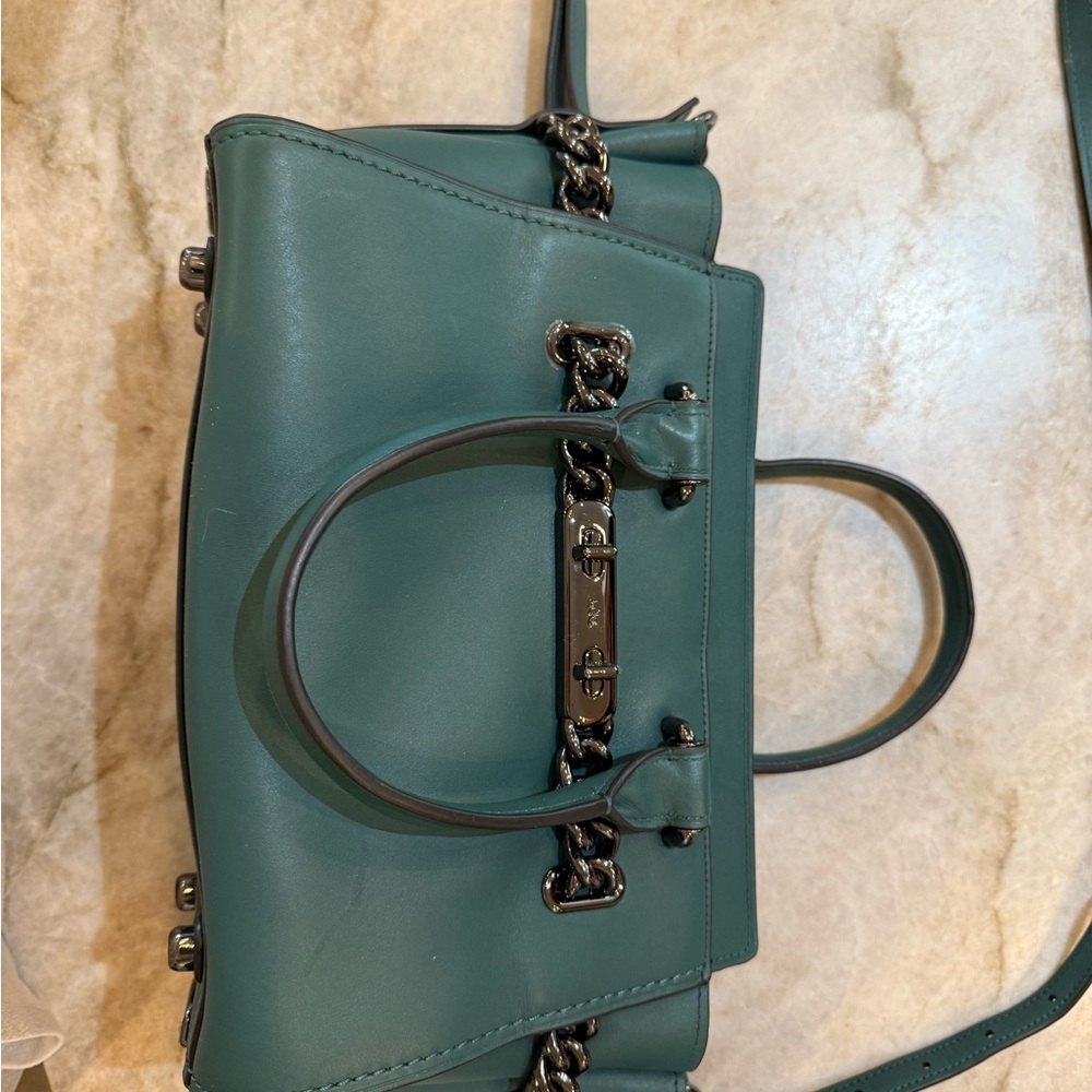 Coach Teal Leather Satchel
